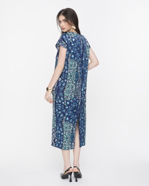 SIXDO V-Neck Silk Loose Dress
